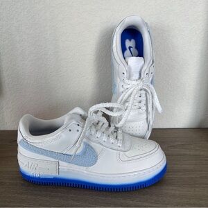 Nike Air Force 1 Low Shadow Chenille Swoosh Blue Tint (Women's) FJ4567-100 w/box